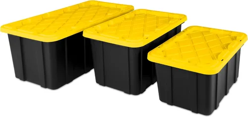 Vista 9 de Sterilite Paquete de 6 contenedores industriales, contenedores de almacenamiento de plástico con tapas, 17 galones, contenedores organizadores
