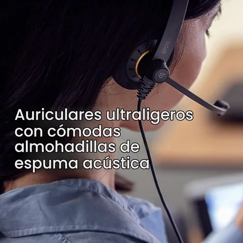 Vista 9 de EPOS Sennheiser Consumer Audio SC 60 USB ML (504547) - Auriculares empresariales de doble cara Para Skype Empresarial con sonido HD, micrófono