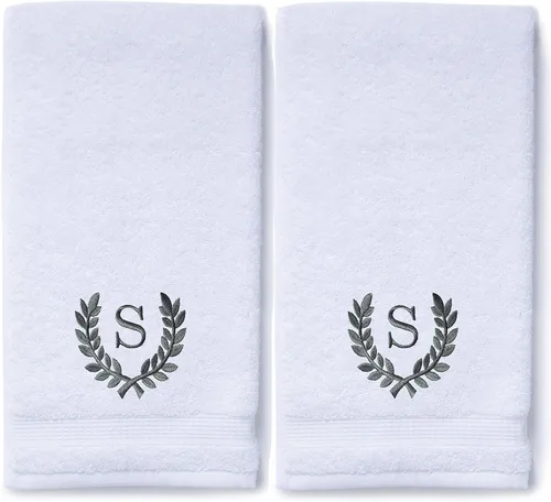 Vista 2 de Toallas de mano decorativas y con monograma para baño, cocina, maquillaje Regalo personalizado para boda-nupcial Toalla turca de lujo