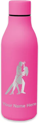 Vista 12 de LaserGram Botella de agua de acero inoxidable de doble pared, bailarines de salsa, grabado personalizado incluido