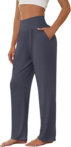 Vista 3 de Neer - Conjunto de 3 pantalones de yoga de pierna ancha para mujer - Pantalones deportivos cómodos, holgados, de cintura alta y casuales