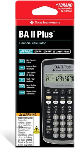 Vista 5 de Texas Instruments BA II Plus Financial Calculator, Black Medium
