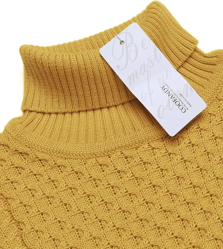 Vista 7 de COOFANDY Men's Slim Fit Turtleneck Sweater Casual Knitted Twisted Pullover Solid Sweaters