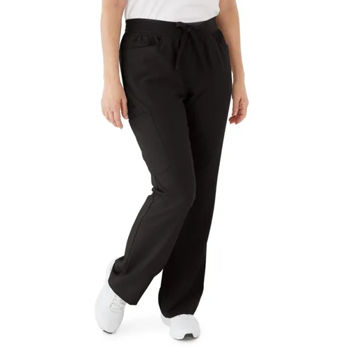Vista 3 de ave. Pantalón médico Coastal con siete bolsillos para mujer, color negro, talla L