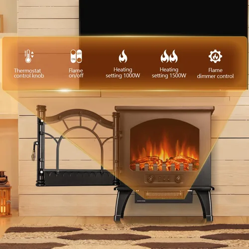 Vista 3 de R.W.FLAME - Chimenea empotrable ultrafina para pared (30 y 60 pulgadas)