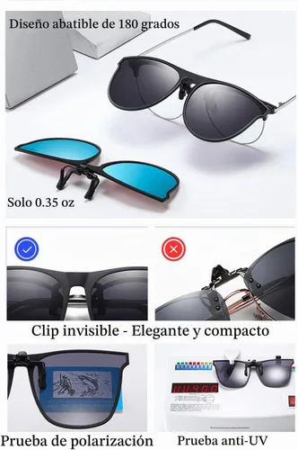 Vista 5 de El clip polarizado del marco TR90 de las gafas de sol TR90 tirón para arriba los vidrios de conducción
