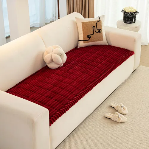 Vista 21 de vctops - Funda de sofá a rayas súper suave de corduroy, funda seccional para sofá, funda lavable antideslizante para sofá, protector de muebles