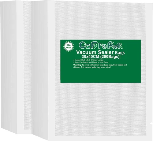 Vista 12 de O2frepak 100 bolsas selladoras al vacío grandes de 10 x 14 pulgadas sin BPA y prevención de pinchazos, bolsas de sellado al vacío, ideales