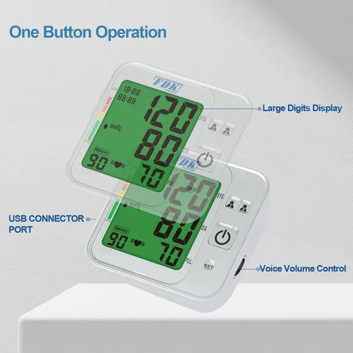 Vista 5 de Monitores de presión arterial para uso doméstico; control de volumen de voz bilingüe (inglés/español); monitor de presión arterial de brazo parlante