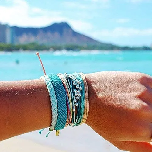 Vista 4 de Pura Vida - Pulsera 100 % impermeable, hecha a mano, con dije revestido y correa ajustable