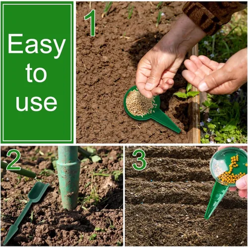 Vista 2 de Mini dispensador de semillas de siembra, herramienta de sembradora manual, esparcidor de plantas de mano, maceta manual ligera, reutilizable, mini