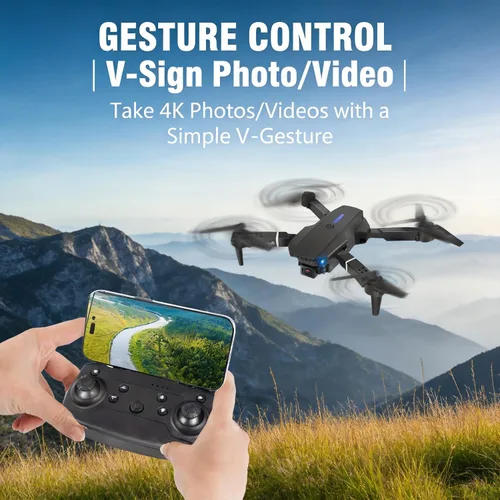 Vista 5 de Drone con cámara 1080P HD, FPV Mini Drone plegable para adultos