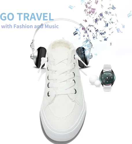 Vista 7 de Obtaom Zapatillas de lona para mujer, con espuma viscoelástica, cómodas, sin espalda, para vacaciones
