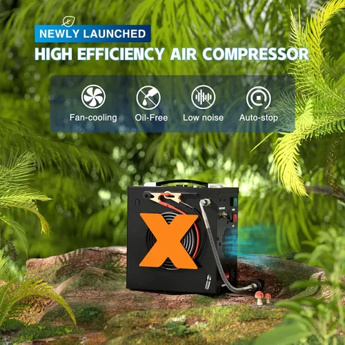 Vista 6 de Compresor de aire PCP 4500Psi/30Mpa Compresor de aire de alta presión sin aceite y sin ruido con separador de agua/aceite, apagado automático