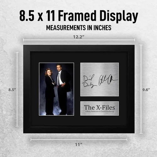 Vista 2 de HWC Trading The X-Files - Cartel impreso de regalo firmado con autógrafo Gillian Anderson David Duchovny - Tamaño carta de EE. UU