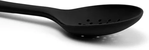 Vista 7 de Misen Cuchara ranurada de silicona, apta para lavavajillas, cuchara perforada de grado profesional, agarre cómodo, antiadherente, segura para calor