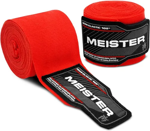 Vista 6 de Meister Junior - Vendas de algodón elástico para MMA y boxeo, 108" (1 par). Negro