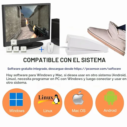 Vista 5 de iKKEGOL Pedal de pie USB mejorado con interruptor óptico, completamente silencioso, sin tacto, sonido de pulsación rápida, programable, para PC