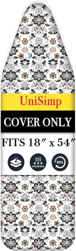Vista 43 de UniSimp Funda y almohadilla para tabla de planchar de 15 x 54 pulgadas, algodón natural extra grueso, acolchado resistente a las manchas y a