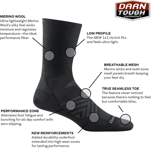 Vista 3 de Darn Tough (Style 1035) - Calcetines de correr ultraligeros para hombre