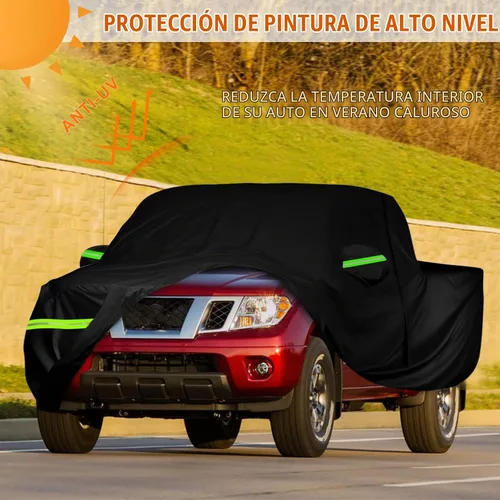 Vista 7 de Funda impermeable de repuesto para camioneta Nissan Frontier Crew Cab cama de 5 pies, 6 capas para todo tipo de clima, cubierta de camión con puerta