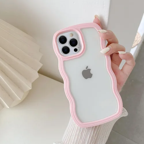 Vista 22 de QLTYPRI Funda compatible con iPhone 7/8/SE, bonita funda transparente con marco ondulado rizado para niñas y mujeres, funda protectora de TPU