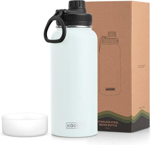 Vista 155 de koodee Botella de agua para niños, botella de agua de acero inoxidable de 12 onzas con aislamiento al vacío para la escuela, botella de agua de boca