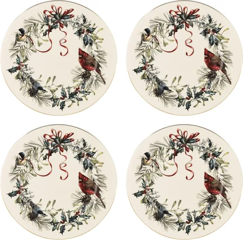 Vista 6 de Lenox 6122055 Winter Greetings - Juego de vajilla de 12 piezas, rojo y verde, Navidad, alojamiento de vacaciones, servicio para 4 personas
