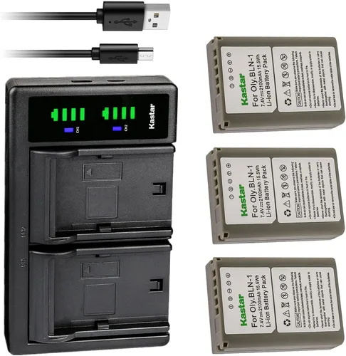 Vista 6 de Kastar Reemplazo del cargador de batería USB BLN-1 LTD2 completamente decodificado para batería Olympus BLN-1 BLN1, cargador BCN-1, M-D E-M1, OM-D