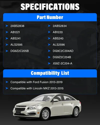 Vista 3 de Sensor de velocidad de rueda ABS delantero izquierdo y derecho sustituye a DG9Z2C205B DG9Z2C204B compatible con Ford Fusion 2013-2019 compatible