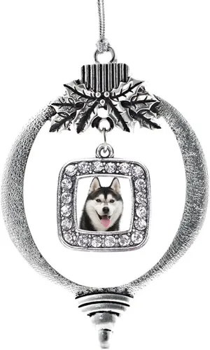 Vista 149 de Inspired Silver - Nana púrpura - Adorno de Navidad plateado - Adorno cuadrado para árbol de Navidad con circonita cúbica - Decoración colgante