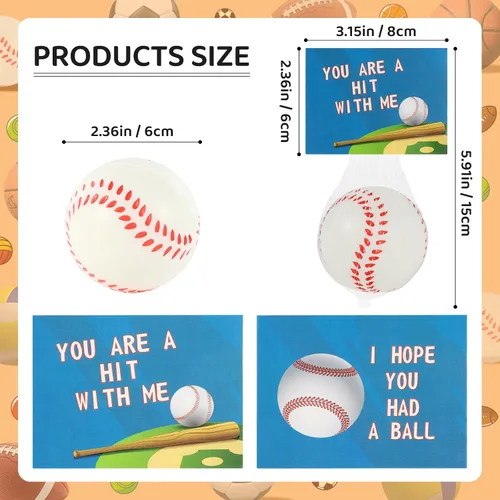 Vista 4 de LiYiQ 24 piezas de recuerdos de fiesta de béisbol 2.36 pulgadas pelotas de estrés de béisbol recuerdos de cumpleaños de béisbol pelotas de espuma