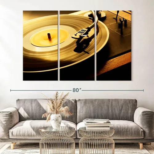 Vista 150 de Elephant Stock BW - Reproductor de discos de vinilo para pared, lienzo horizontal, decoración de pared de sala de estar de 3 piezas, impresión