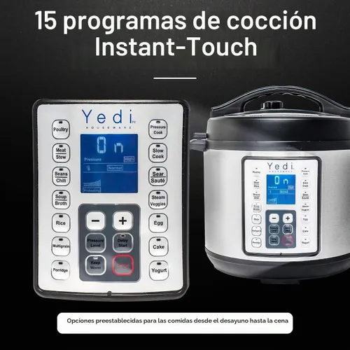 Vista 5 de Yedi Houseware Paquete de freidora de aire de pantalla digital 9 en 1, con recetas sin fin y kit de accesorios de lujo, 6 cuartos de galón Acero
