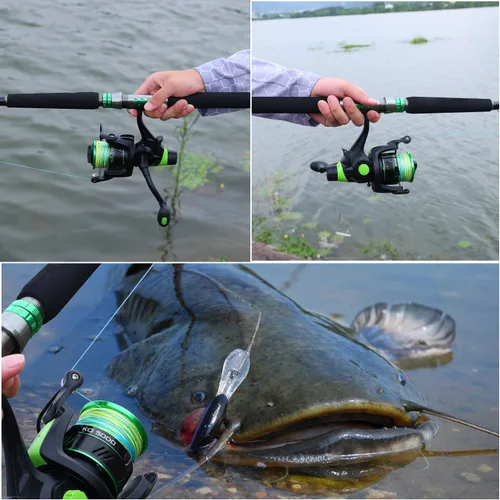 Vista 9 de Sougayilang Catfish & Inshore Spinning Combo – 30LB Drag, 4.7:1, 13+1 Bearings, 2-Piece Medium Heavy Rod for Catfish, Striper, Redfish, Carp