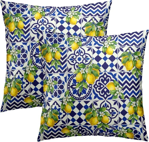 Vista 27 de Fundas de almohada de brújula de ancla, fundas de almohada náuticas para exteriores, fundas de cojín decorativas de rayas azules y blancas, fundas