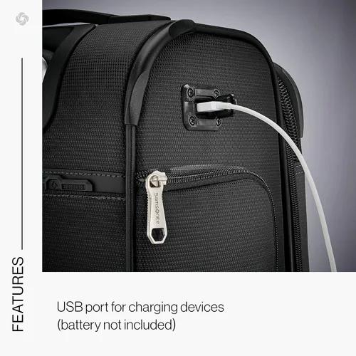 Vista 5 de Samsonite Solyte DLX Softside - Equipaje extensible con ruedas giratorias, Negro (Midnight black)), 123567-1548