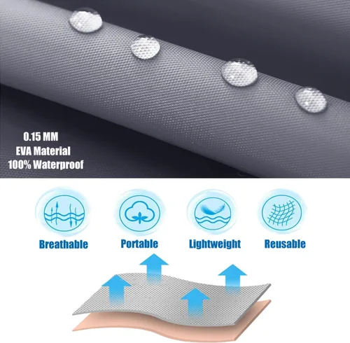 Vista 22 de Chaqueta de lluvia para niños, paquete de 2 ponchos de lluvia para niños, impermeables reutilizables para niños y niñas, impermeable, para exteriores