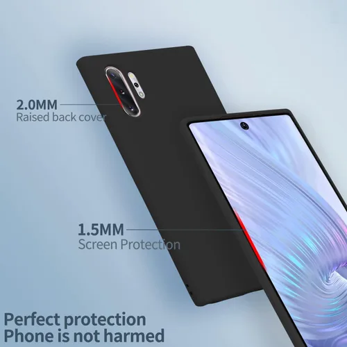 Vista 3 de Funda para Galaxy Note 10 Plus, silicona líquida, delgada, suave, TPU, protección de cuerpo completo, a prueba de golpes, para Galaxy Note 10 Plus