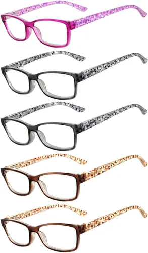 Vista 13 de OWL 5 pares de lentes de lectura de moda para mujer, bisagra de primavera