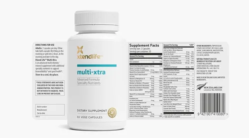 Vista 4 de Xtend-Life, Multi-Xtra, multivitamínico avanzado y suplemento mineral para mujeres, hombres y niños – 42 vitaminas, minerales, antioxidantes