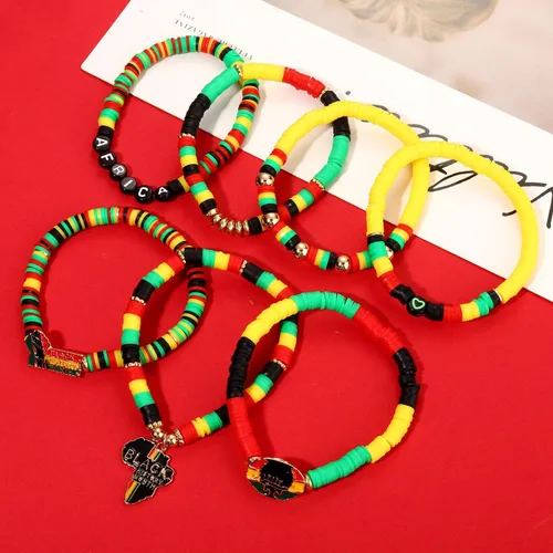 Vista 141 de Surfer Heishi - Pulseras apilables para mujer, apilables, de vinilo arcoíris, disco de arcilla, pulseras elásticas para la amistad, joyería bohemia