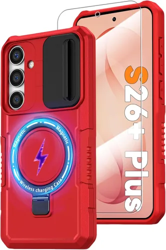 Vista 54 de Funda magnética para Samsung Galaxy Note 20 Ultra con soporte de anillo [con protector de pantalla] [Compatible con carga inalámbrica MagSafe] Funda