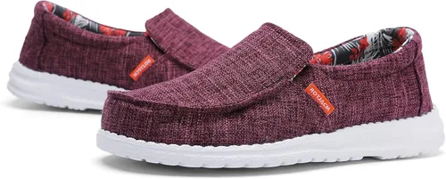 Vista 7 de ROTJACM Zapatos casuales de tela para mujer, zapatos de lona cómodos y anchos con puntera tipo mocasín, ligeros, zapatos para caminar al aire libre