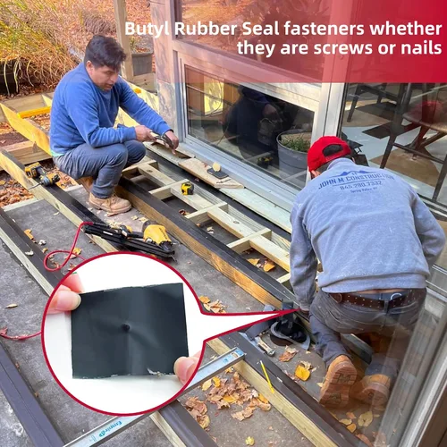 Vista 5 de Cinta de Viguetas para Terrazas de 1-5/8" x 50', 6 Rollos de Cinta de Viguetas de Cubierta Resistente a la Intemperie, Cinta de Viguetas de Butilo