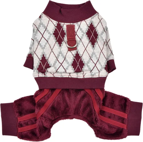 Vista 8 de Puppia Cagnie - Overol de invierno, cálido, acogedor, a la moda, para perros pequeños, beige, talla S