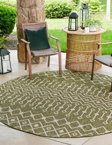 Vista 95 de Unique Loom Outdoor Trellis Collection - Alfombra de área con diseño de enrejado tribal (2 pies 2 pulgadas x 3 pies 1 pulgada, ovalada, azul/marfil)