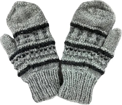 Vista 3 de Agan Traders Gorro unisex con forro polar plegable y grueso para clima frío Mitón gris-1403
