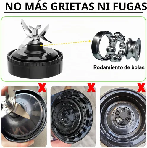 Vista 4 de Piezas de repuesto para licuadora de 6 aletas compatibles con licuadora Ninja, cuchilla para Ninja BL660 BL660C BL663 BL663CO BL770 BL770A BL770W
