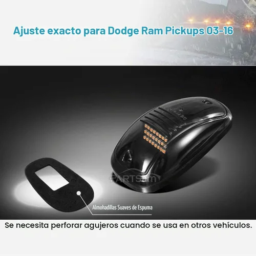 Vista 7 de Partsam 5X Luces Marcadoras Superiores Ámbar de 24 LED Ahumadas para Techo de Cabina 264146BK Conjunto con Arnés de Cables de Repuesto